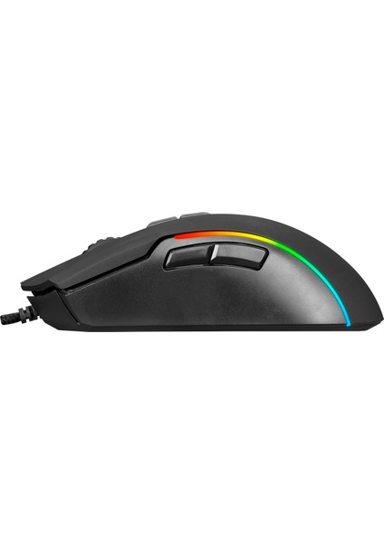 SM-GX21 Starty RGB Oyuncu Mouse Örgü Kablolu 6400 DPI 7tuşlu Makrolu Mouse