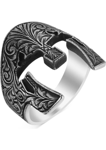 925 Ayar Gümüş Işlemeli Miğfer Model Taşsız Erkek Yüzük fiyatları