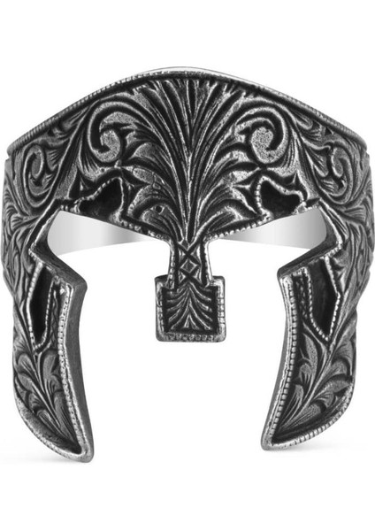 925 Ayar Gümüş Işlemeli Miğfer Model Taşsız Erkek Yüzük modelleri