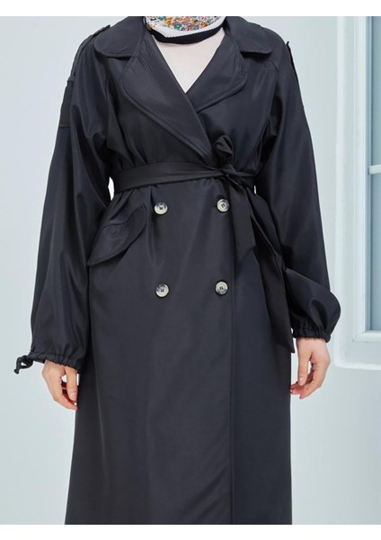 Kol Bağlamalı Trençkot Siyah fiyatları