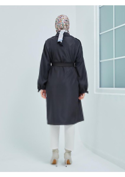 Kol Bağlamalı Trençkot Siyah modelleri