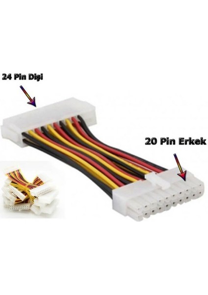 24 Pin 20 Pin Atx Power Dişi Erkek Dönüştürücü Kablo