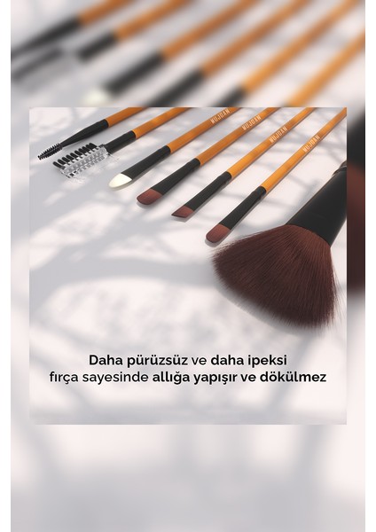 7'li Deri Fırça Seti Altın Sarısı