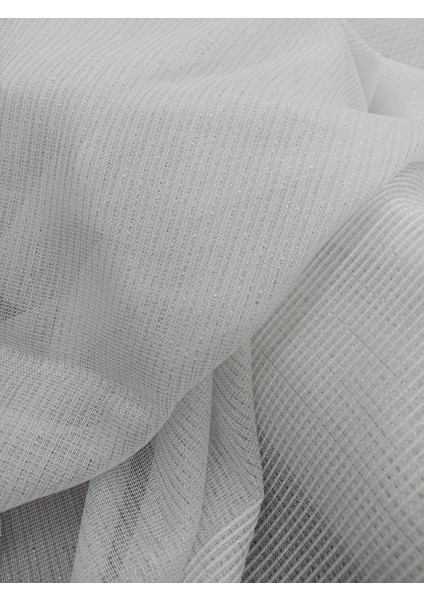 Eteği Kurşunlu Düz Gri Sim Detaylı Tül Perde 1/2 Pile fiyatları