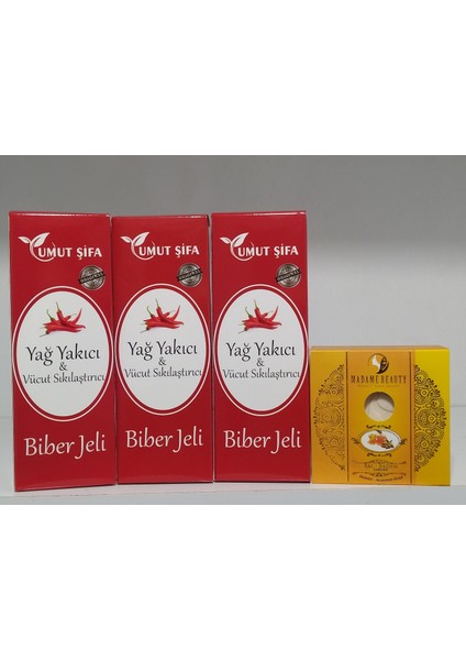 3 Adet Biber Jeli + Bitkisel Karamel Sabun