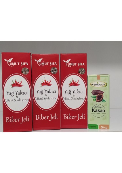 Yağ Ya Kıcı & Vücut Sıkılaştırıcı Biber Jeli 3 X125 Kakao Yağıhediyeli