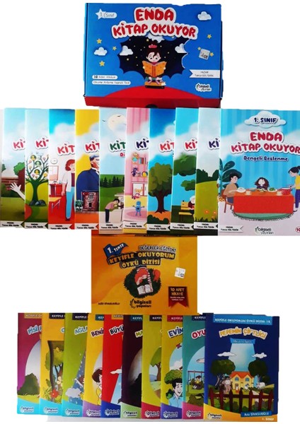 1.sınıf Değerler Eğitimi 10 Kitap+Enda Kitap Okuyor 10 Kitap Öykü Setleri (2 Set 20 Kitap)