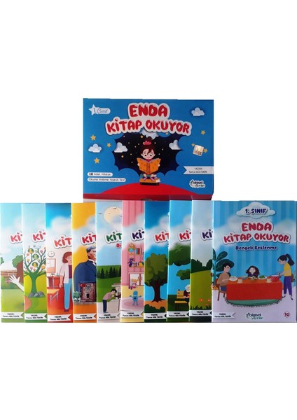 1.sınıf Değerler Eğitimi 10 Kitap+Enda Kitap Okuyor 10 Kitap Öykü Setleri (2 Set 20 Kitap)