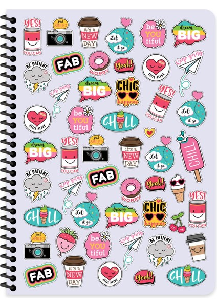 Çizgili Defter Sweet Fun 16.5 x 22.5 cm Lila