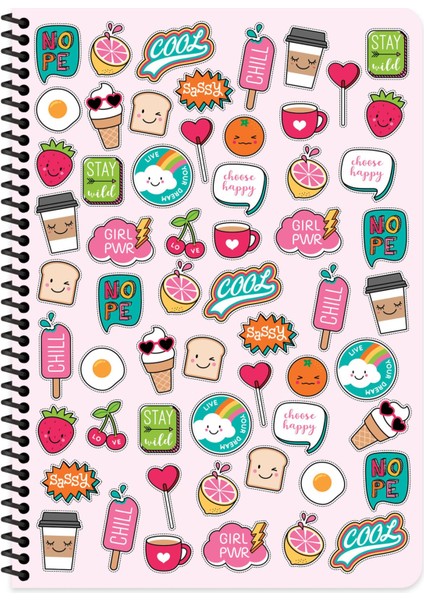 A4 Çizgili Defter Sweet Fun - Pembe