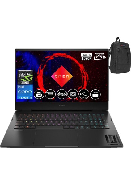 Hp Omen 16-K0010NT Intel Core I7 12700H 16GB Ram Ddr5 1tb SSD 6gb Geforce Rtx 3060 16.1 Inç Fhd 144 Hz Freedos Taşınabilir Bilgisayar M7H8Z7EA02+ZETTAÇANTA