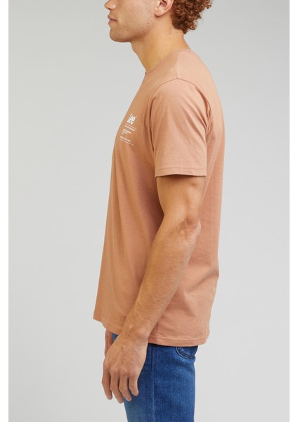 Regular Fit Normal Kesim %100 Pamuk Bisiklet Yaka Tarçın Tişört