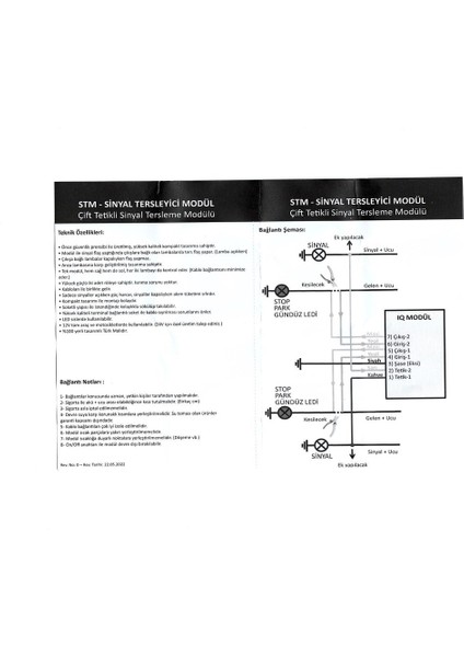 Stm Sinyal Tersleyici Modül Sinyal ve Parkların Ters Cakışması Uyumlu