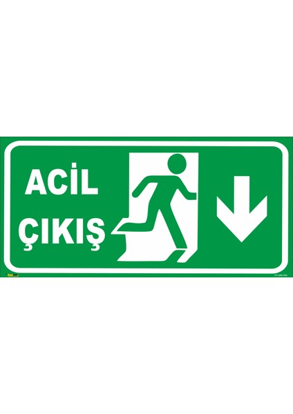 Acil Çıkış (Aşağı Yön) Levhası
