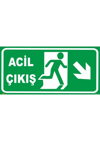 Acil Çıkış (Sağ Aşağı Yön) Levhası
