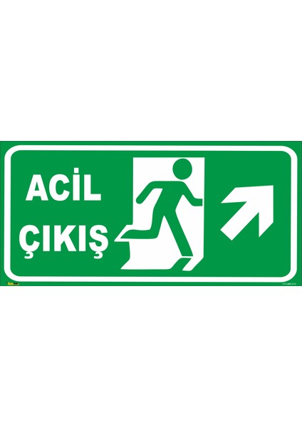 Acil Çıkış (Sağ Yukarı Yön) Levhası