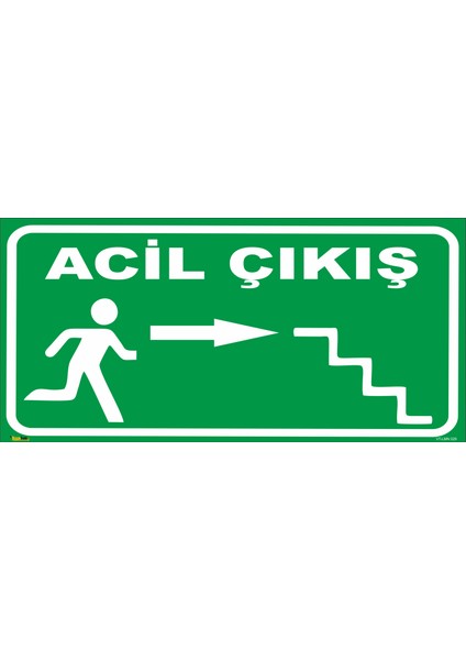 Acil Çıkış (Sağ Yön Merdiven) Levhası
