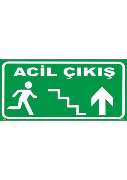 Acil Çıkış (Yukarı Yön Merdiven) Levhası