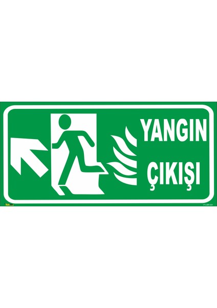 Yangın Çıkışı (Sol Yukarı Yön) Levhası