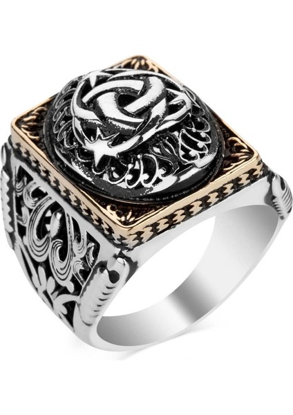 925 Ayar Gümüş Teşkilat-I Mahsusa Figürlü Taşsız Erkek Yüzük