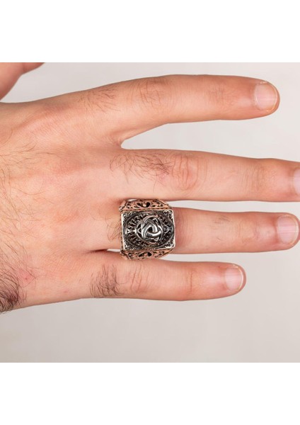 925 Ayar Gümüş Teşkilat-I Mahsusa Figürlü Taşsız Erkek Yüzük fiyatları