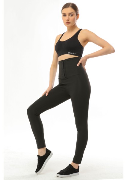 Kadın Yüksek Bel Agraflı Sauna Fit Tayt - 1. Kalite Polymer Kumaş fiyatları