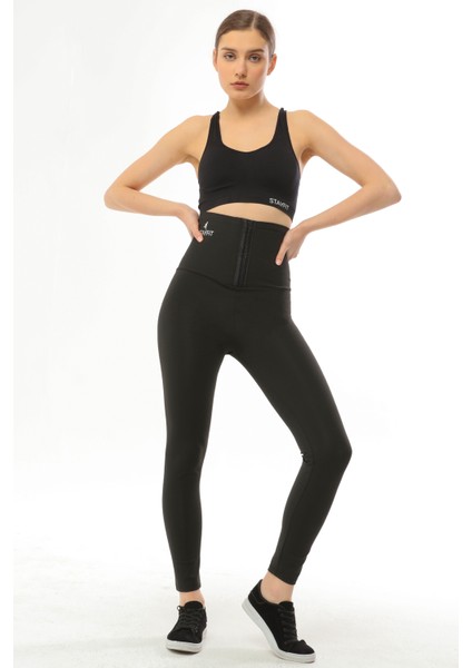 Kadın Yüksek Bel Agraflı Sauna Fit Tayt - 1. Kalite Polymer Kumaş modelleri