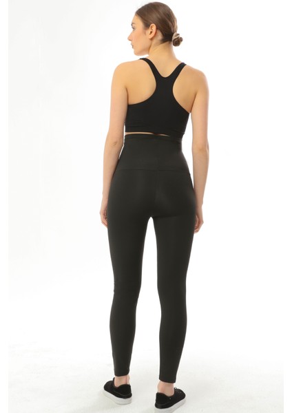 Kadın Yüksek Bel Agraflı Sauna Fit Tayt - 1. Kalite Polymer Kumaş fırsatları