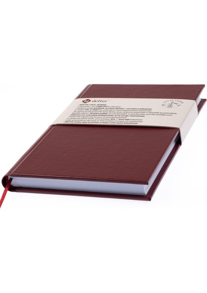 Kareli Defter - %100 El Yapımı, El Dikişi (İplik Dikiş) Özel Tasarım – Termo Deri Ciltli, “Benzersiz Ürün” A/5 Bordo