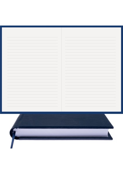 Çizgili Defter - %100 El Yapımı, El Dikişi (İplik Dikiş) Özel Tasarım – Termo Deri Ciltli, “Benzersiz Ürün” A/5 Lacivert