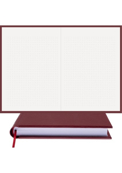Noktalı Defter - %100 El Yapımı, El Dikişi (İplik Dikiş) Özel Tasarım – Termo Deri Ciltli, “Benzersiz Ürün” A/5 Bordo