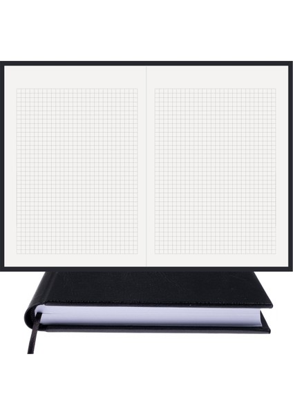 Kareli Defter - %100 El Yapımı, El Dikişi (İplik Dikiş) Özel Tasarım – Termo Deri Ciltli, “Benzersiz Ürün” A/5 Siyah