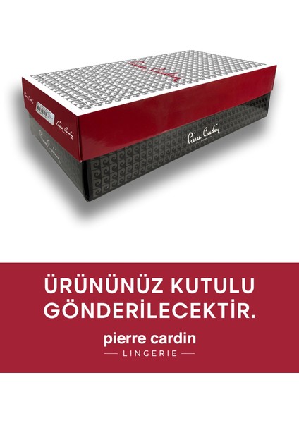 Pierre Cardin 2'li Ekonomik Paket Pudra-Siyah 6329-3 Lyon Balenli Double Push Up  Micro Sütyen Set (Slip Hediyeli)