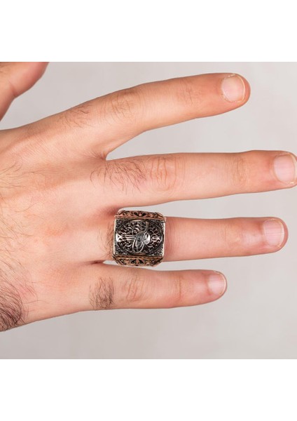 925 Ayar Gümüş Osmanlı Tuğrası Figürlü Taşsız Erkek Yüzük fiyatları