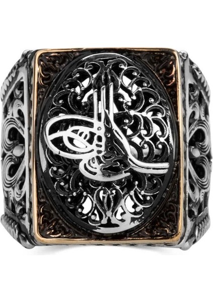 925 Ayar Gümüş Osmanlı Tuğrası Figürlü Taşsız Erkek Yüzük modelleri