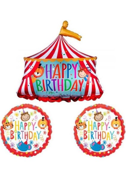 Sirk Temalı Happy Birthday Balon Set