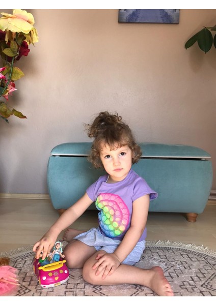 Kız Çocuk Şortlu Etekli Popitli Alt Üst Takım