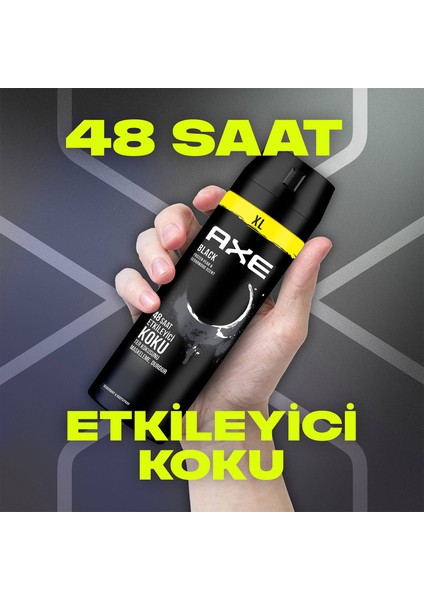 Erkek Sprey Deodorant Black XL 48 Saat Etkileyici Koku 200 ml