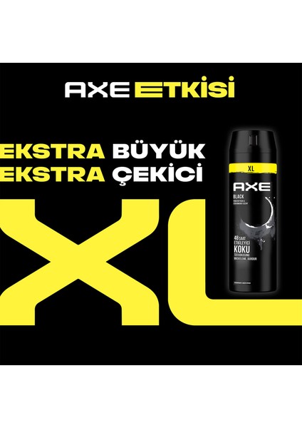 Erkek Sprey Deodorant Black XL 48 Saat Etkileyici Koku 200 ml