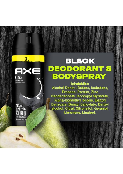 Erkek Sprey Deodorant Black XL 48 Saat Etkileyici Koku 200 ml