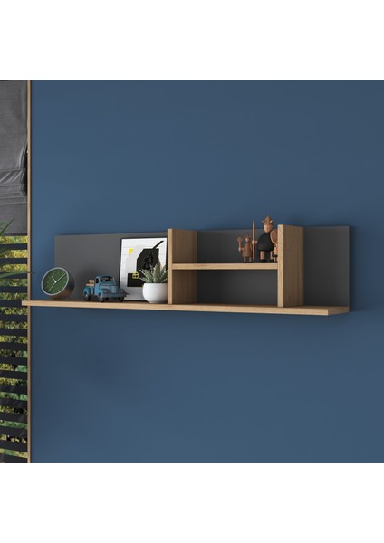 AE103 Dekoratif Duvar Rafı Antrasit - Sepet Ceviz