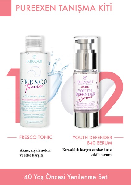 Cosmetıcs Laboratory Günlük Temizleyici Fresco Tonik ve 40 Yaş Öncesi Serum Yenilenme Seti