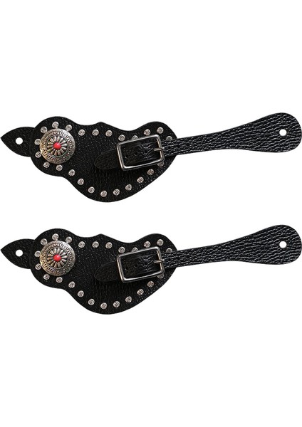 1pair Spur Strap Tow Western Retro Style, Horse Cowboy Siyah Eğitim Için (Yurt Dışından)