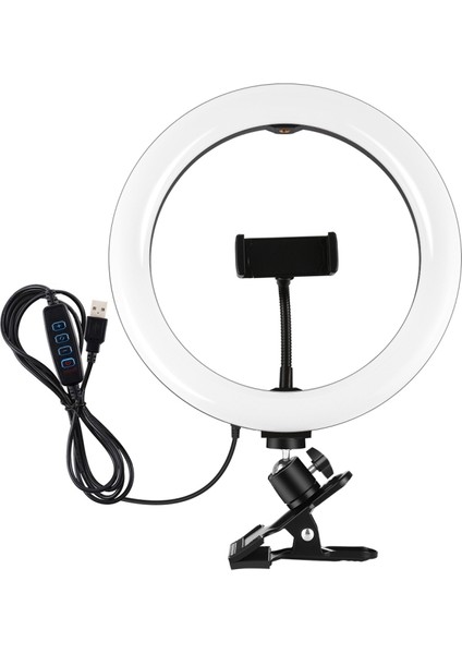 10.2 Inç 26CM Halka Işığı + Monitör Klips Kitleri - Siyah (Yurt Dışından)