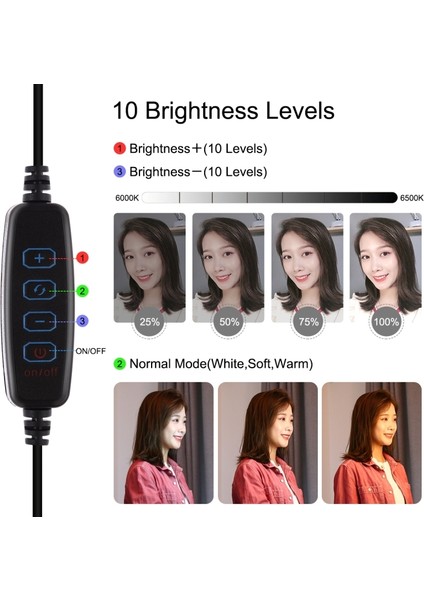 26CM LED Ring Vlogging Video Işık Canlı Yayın Kitleri - Siyah (Yurt Dışından) fiyatları