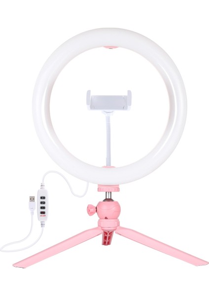 10.2 Inç 26CM Işık + Masaüstü Tripod Montajı - Pembe (Yurt Dışından)