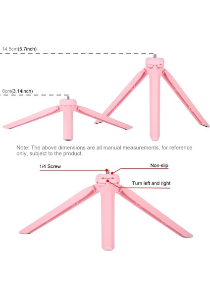 10.2 Inç 26CM Işık + Masaüstü Tripod Montajı - Pembe (Yurt Dışından)