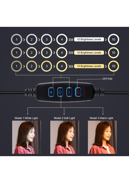 7.9 Inç 20 cm Çift Renk Sıcaklığı Işığı - Siyah (Yurt Dışından) fiyatları
