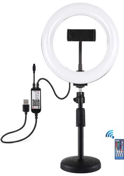7.9 Inç 20CM Rgbw Işık + Yuvarlak Taban Masaüstü Montajı - Siyah (Yurt Dışından)