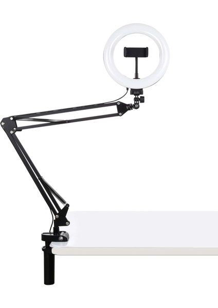 7.9 Inç 20 cm Halka Kavisli Işık + Masaüstü Kol Standı - Siyah (Yurt Dışından) fiyatları